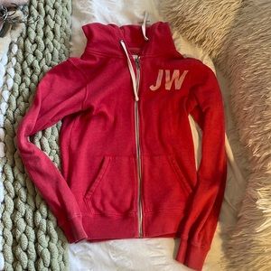 Jack wills red zip up hoodie